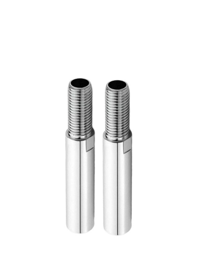 Aitchcy Extension Nipple 4 Inch For Pipe | Full Brass 4Inch Extension Nipple For Pipe Fittings (Chrome Finish) (4inc Pack of 2) - Image 1